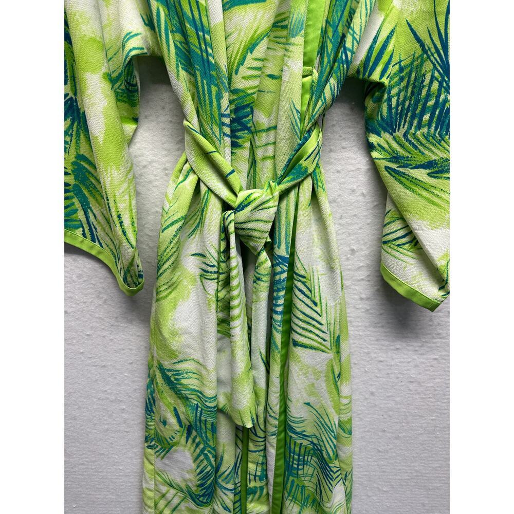 Natori Women 2 Piece Dress Duster Belt OS Bamboo Vintage Crepe Boho Resort VTG - Picture 4 of 16